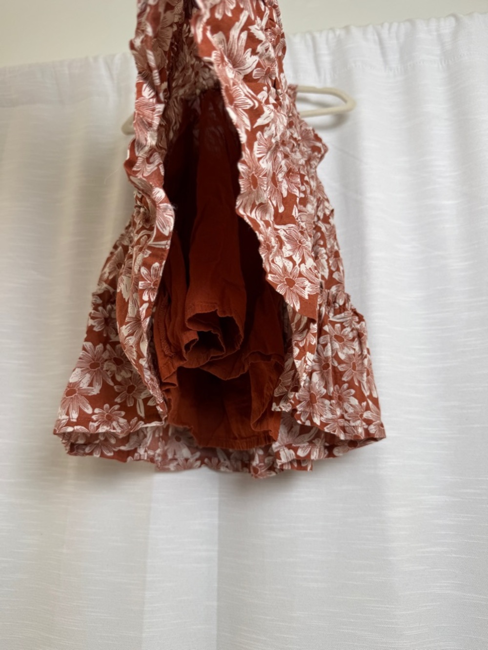 Gap Toddler Floral Boho Dress Rust Brown Daisy Print Twirl | Size 12-18M - Picture 9 of 11